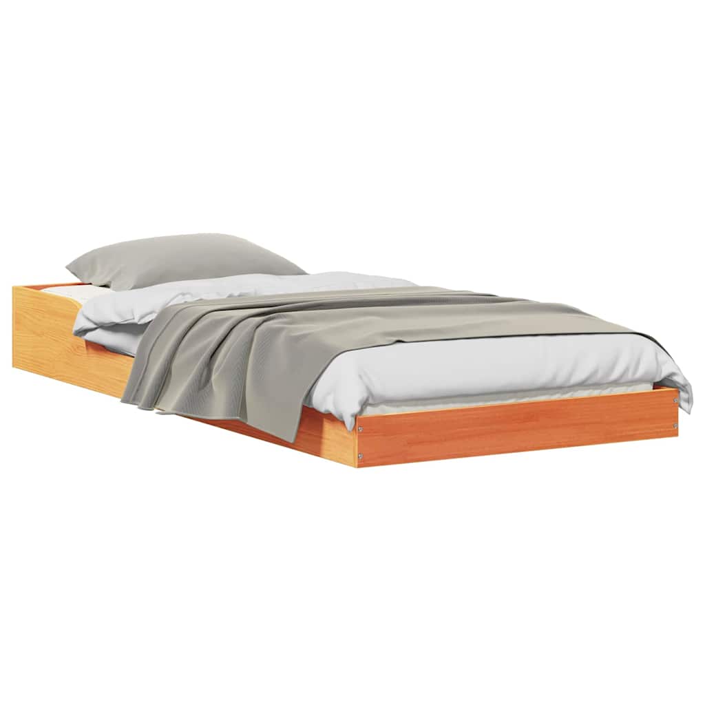 Bettgestell Wachsbraun 75 x 190 cm Massivholz Kiefer